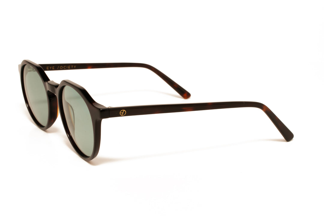 FOREST tortoise polarized round sunglasses, top view