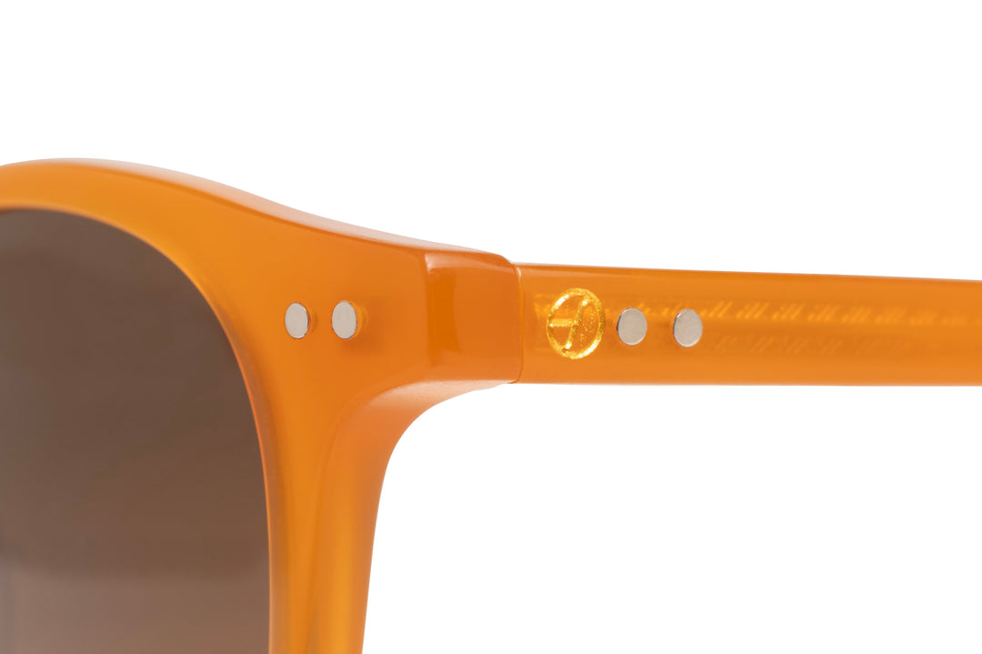 COVE orange polarized round sunglasses, details view