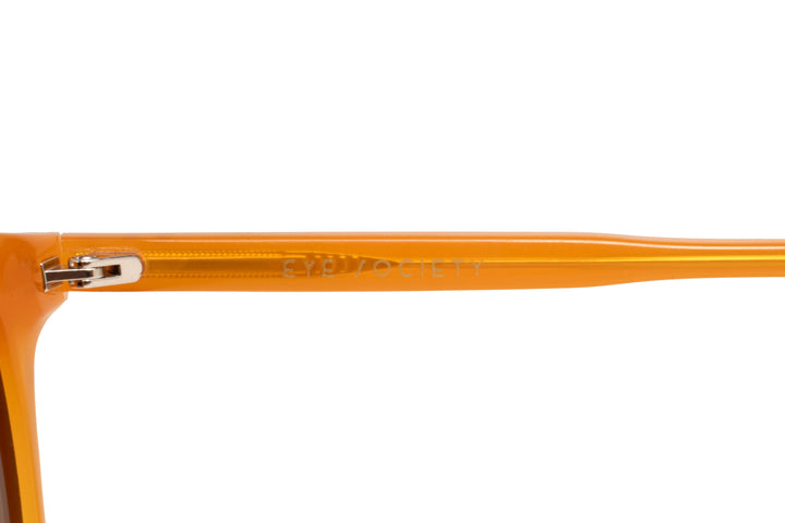 COVE orange polarized round sunglasses, logo view