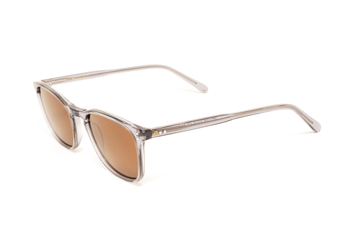 IVORY grey polarized round sunglasses, top view