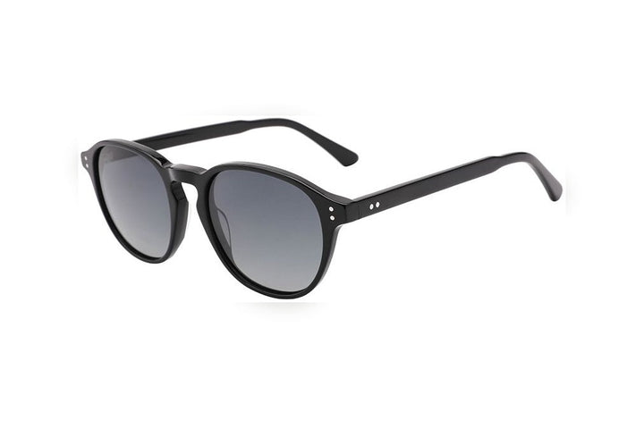 NOBLE black / grey polarized round sunglasses, top view