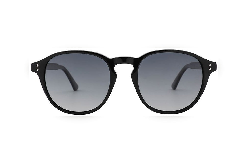 NOBLE black / grey polarized round sunglasses, front view