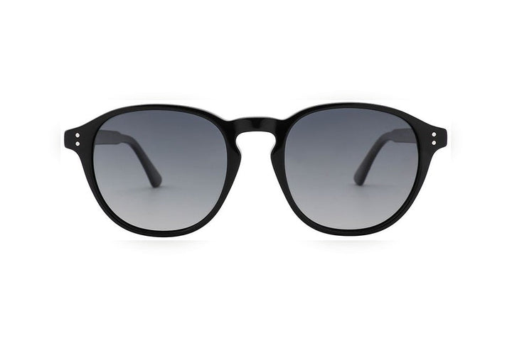 NOBLE black / grey polarized round sunglasses, front view