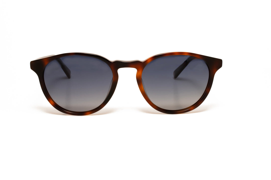 JORDAN tortoise polarized round sunglasses, front view