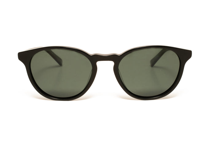 JORDAN black polarized round sunglasses, front view