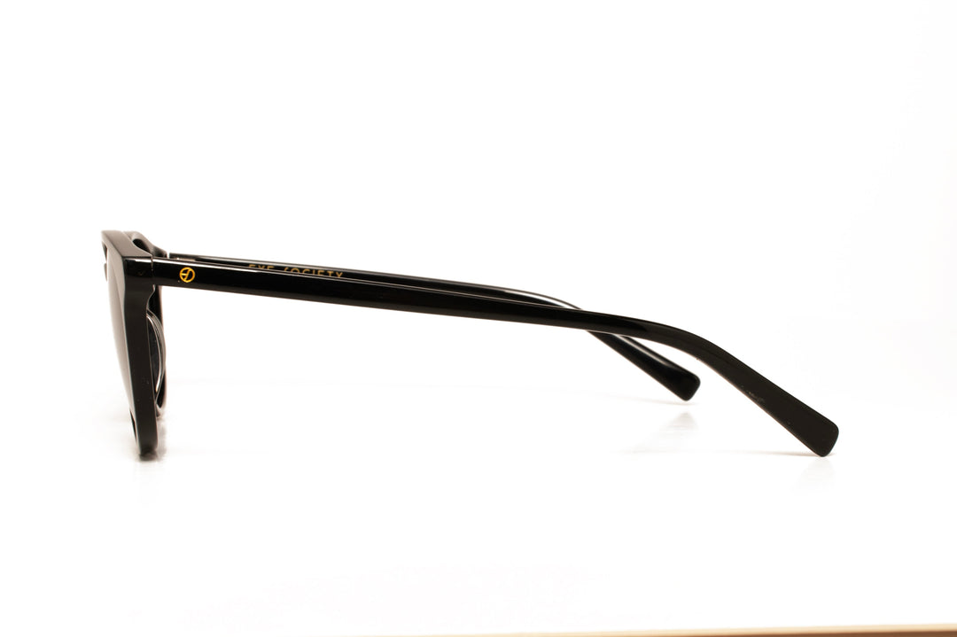 JORDAN black polarized round sunglasses, side view