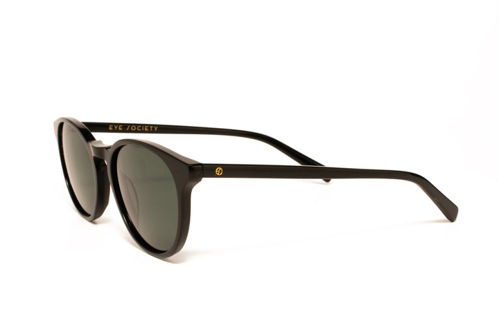 JORDAN black polarized round sunglasses, top view