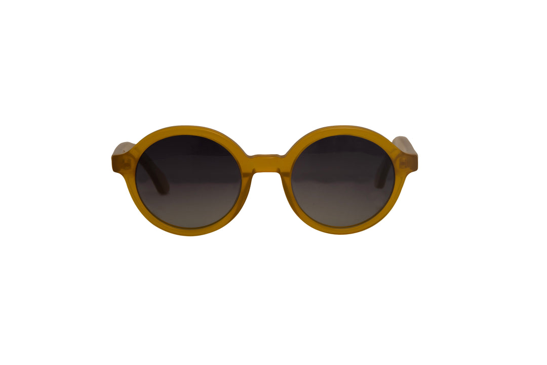 ARIA brown polarized round sunglasses, front view