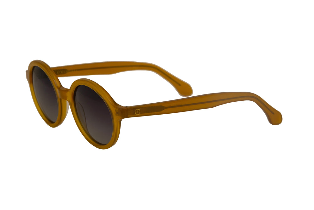ARIA brown polarized round sunglasses, top view