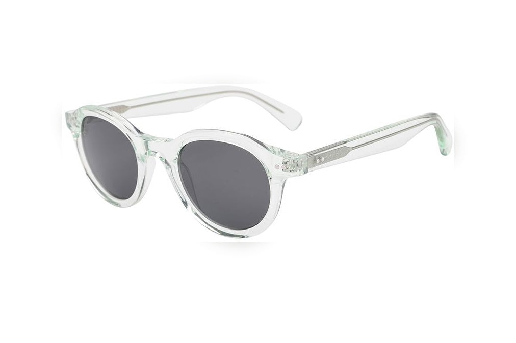 MORROW mint crystal / brown polarized round sunglasses, top view