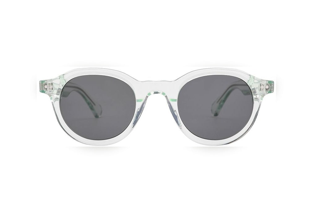 MORROW mint crystal / brown polarized round sunglasses, front view