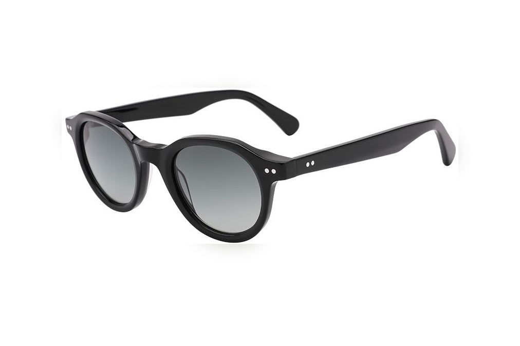 MORROW black / brown polarized round sunglasses, top view