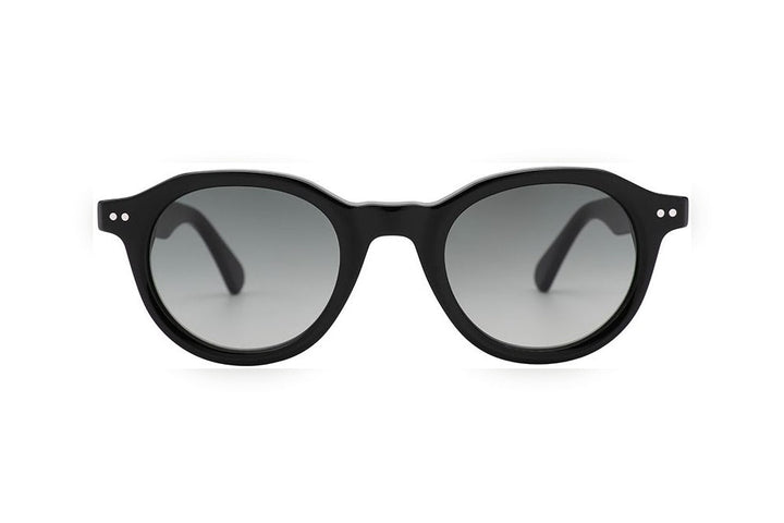 MORROW black / brown polarized round sunglasses, front view