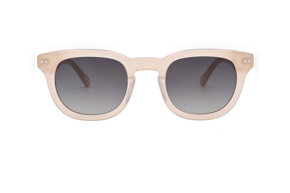 MIRAGE milky beige polarized rectangle sunglasses, front view