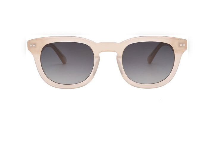 MIRAGE milky beige polarized rectangle sunglasses, front view