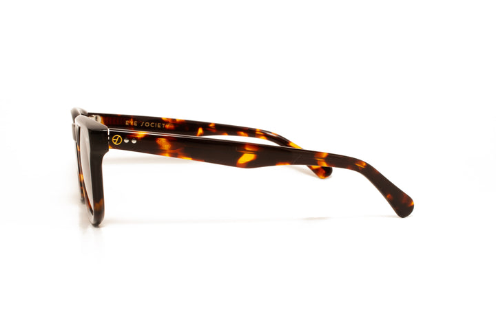 MIRAGE tortoise polarized rectangle sunglasses, side view