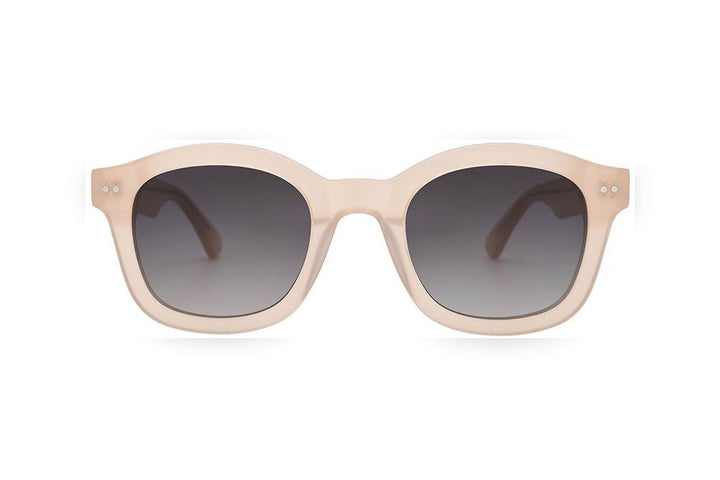 MORGAN milky l.brown / grey polarized round sunglasses, front view