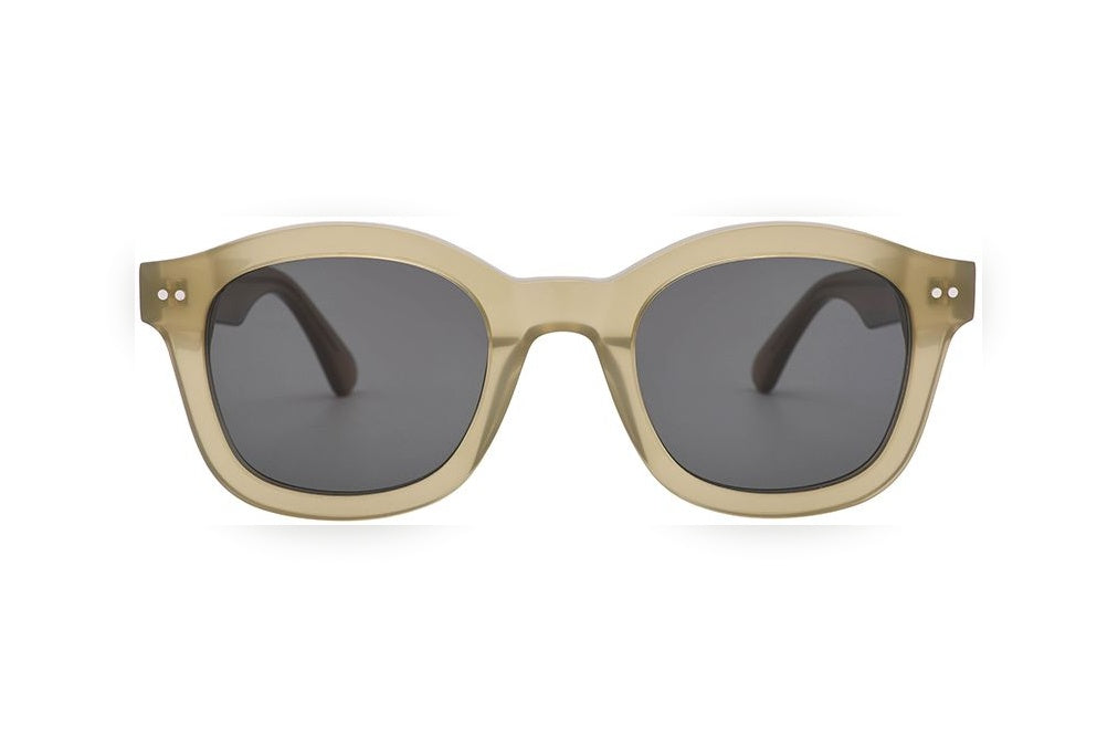 MORGAN milky l.green / grey polarized round sunglasses, front view