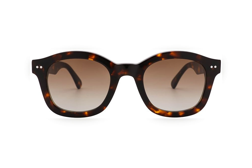 MORGAN tortoise / brown polarized round sunglasses, front view