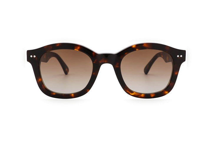MORGAN tortoise / brown polarized round sunglasses, front view