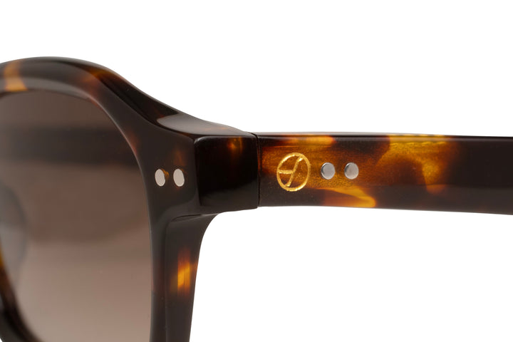 ECHO tortoise polarized rectangle sunglasses, details view