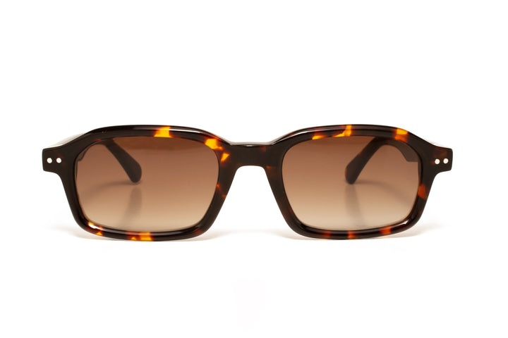 ECHO tortoise polarized rectangle sunglasses, front view
