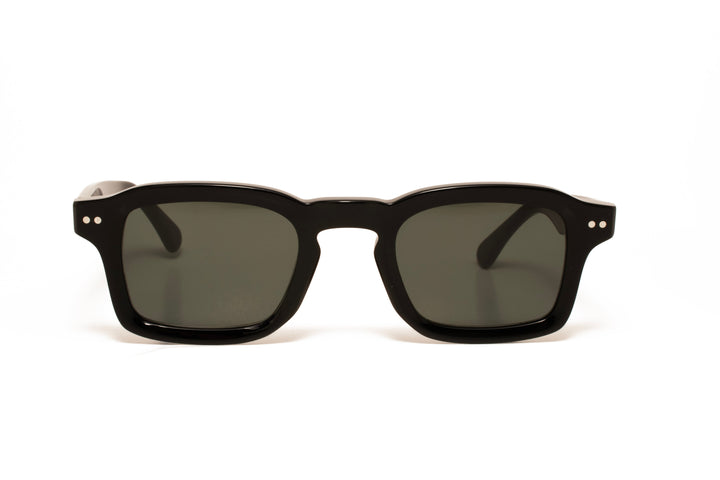 ELIO black polarized rectangle sunglasses, front view