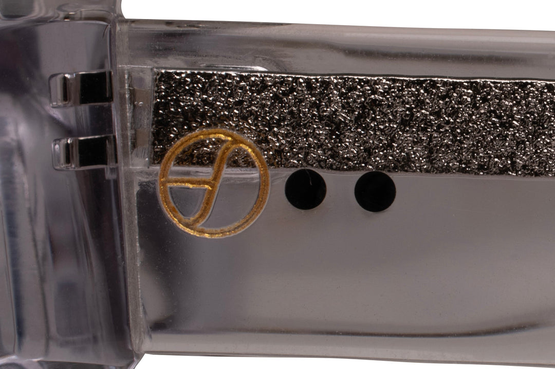 ELLIS crystal polarized rectangle sunglasses, logo view
