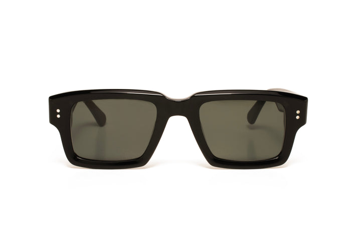 ELLIS black polarized rectangle sunglasses, front view