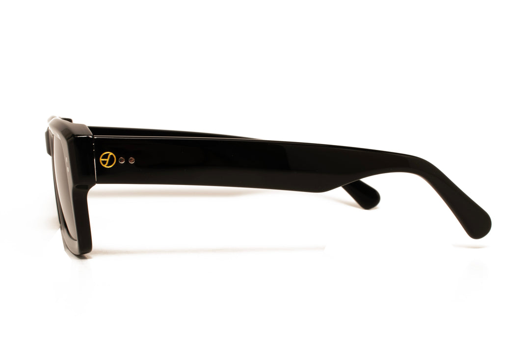 ELLIS black polarized rectangle sunglasses, side view