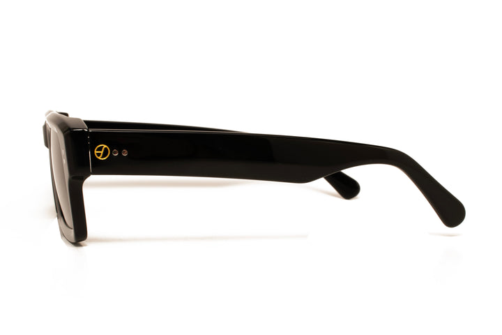 ELLIS black polarized rectangle sunglasses, side view
