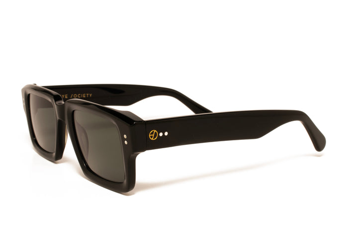 ELLIS black polarized rectangle sunglasses, top view