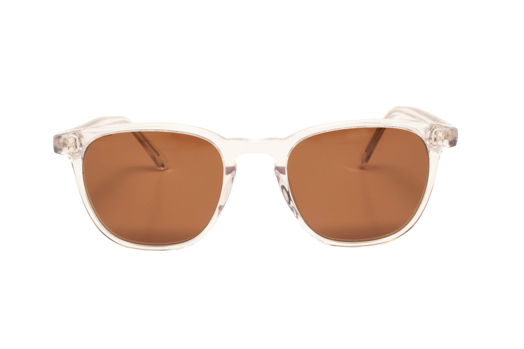 CASSIAN crystal polarized round sunglasses, front view