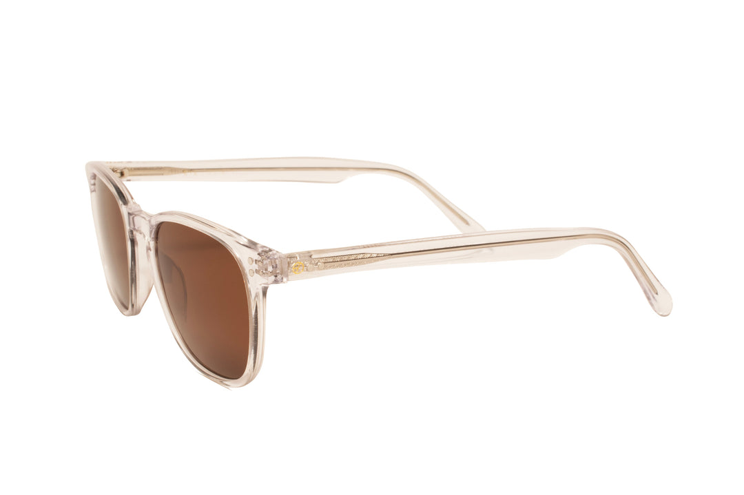 CASSIAN crystal polarized round sunglasses, top view