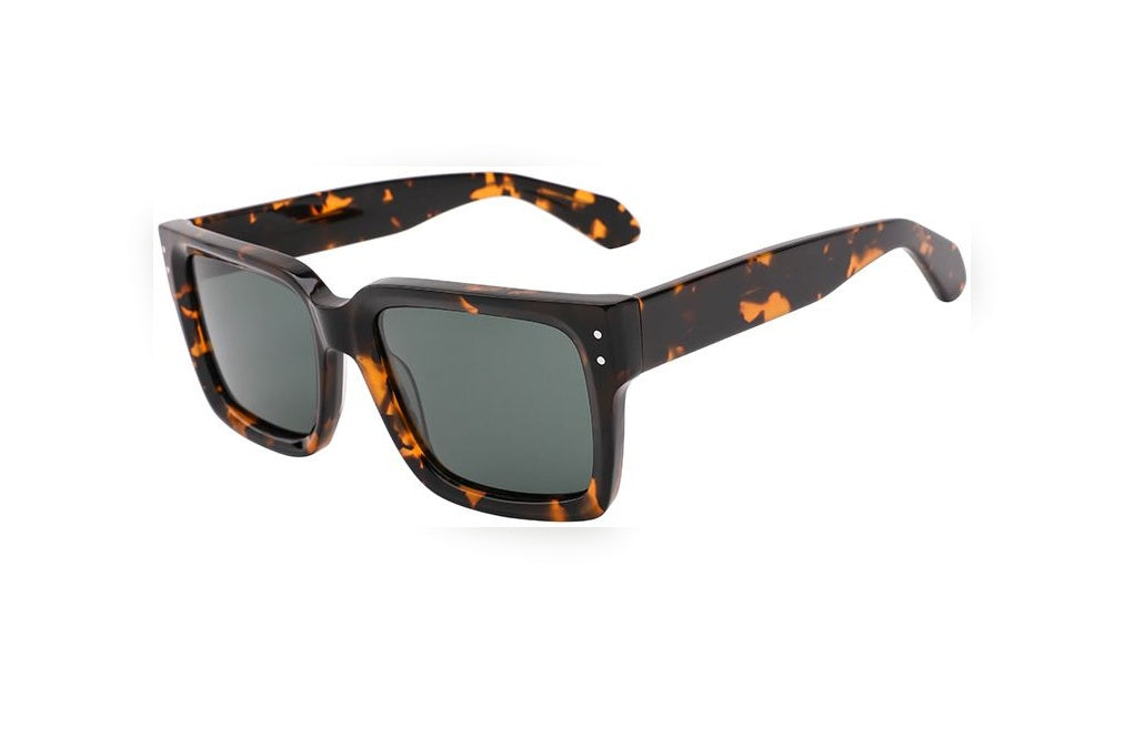 TORIN tortoise / green polarized rectangle sunglasses, top view