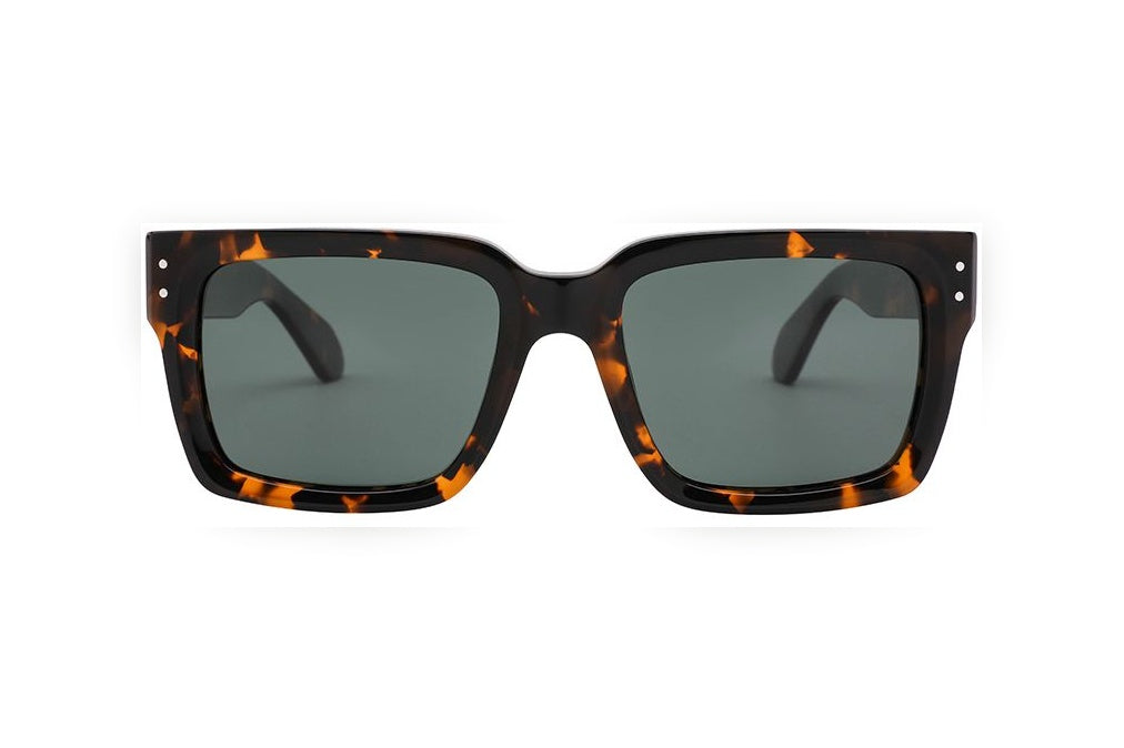 TORIN tortoise / green polarized rectangle sunglasses, front view