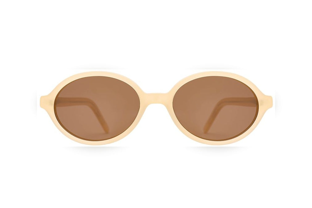 EVA milky l.beige / brown polarized oval sunglasses, front view