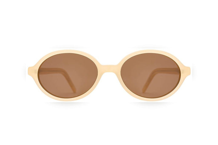 EVA milky l.beige / brown polarized oval sunglasses, front view