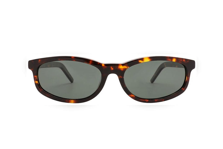 FAYE tortoise / green polarized oval sunglasses, front view