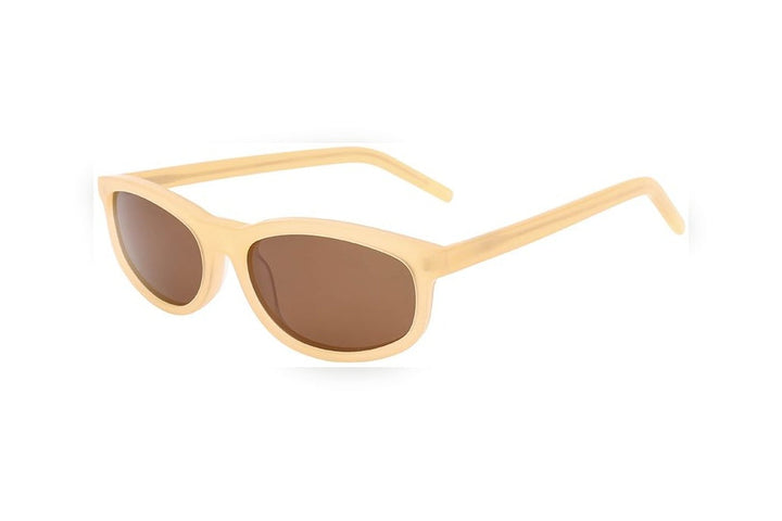 FAYE milky l. beige / brown polarized oval sunglasses, top view