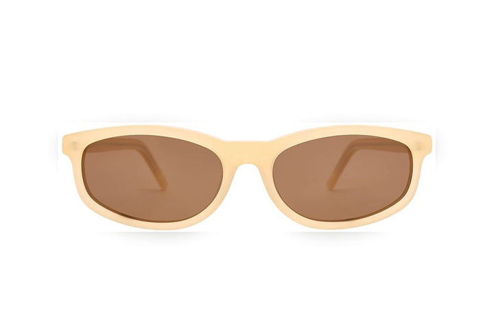 FAYE milky l. beige / brown polarized oval sunglasses, front view