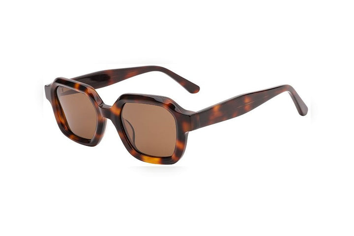 VITO orange brown tortoise / brown polarized rectangle sunglasses, top view