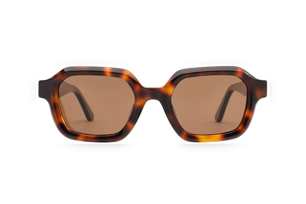 VITO orange brown tortoise / brown polarized rectangle sunglasses, front view
