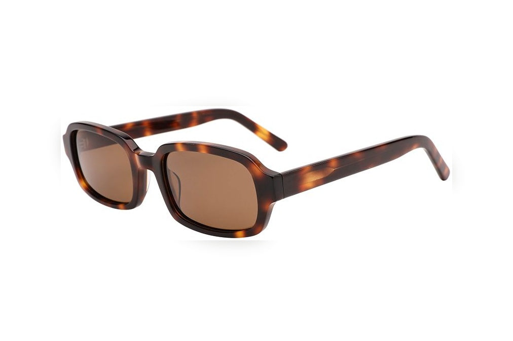 ADAAN orange brown tortoise / brown polarized rectangle sunglasses, top view