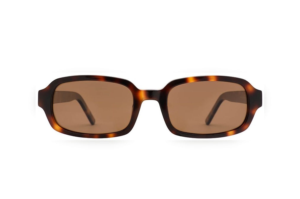 ADAAN orange brown tortoise / brown polarized rectangle sunglasses, front view