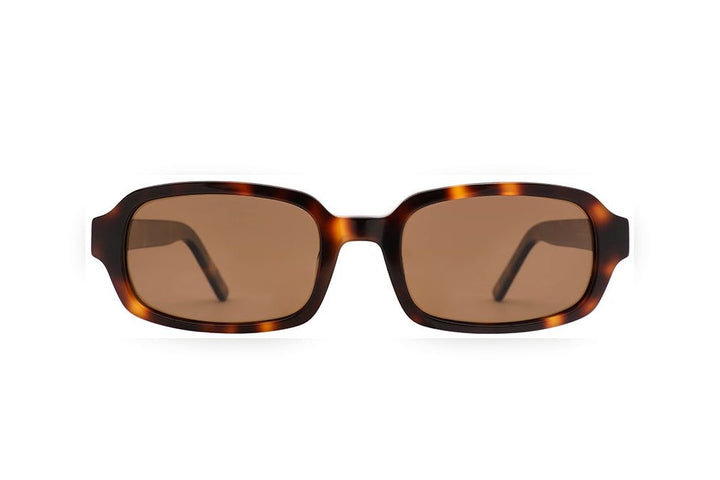ADAAN orange brown tortoise / brown polarized rectangle sunglasses, front view