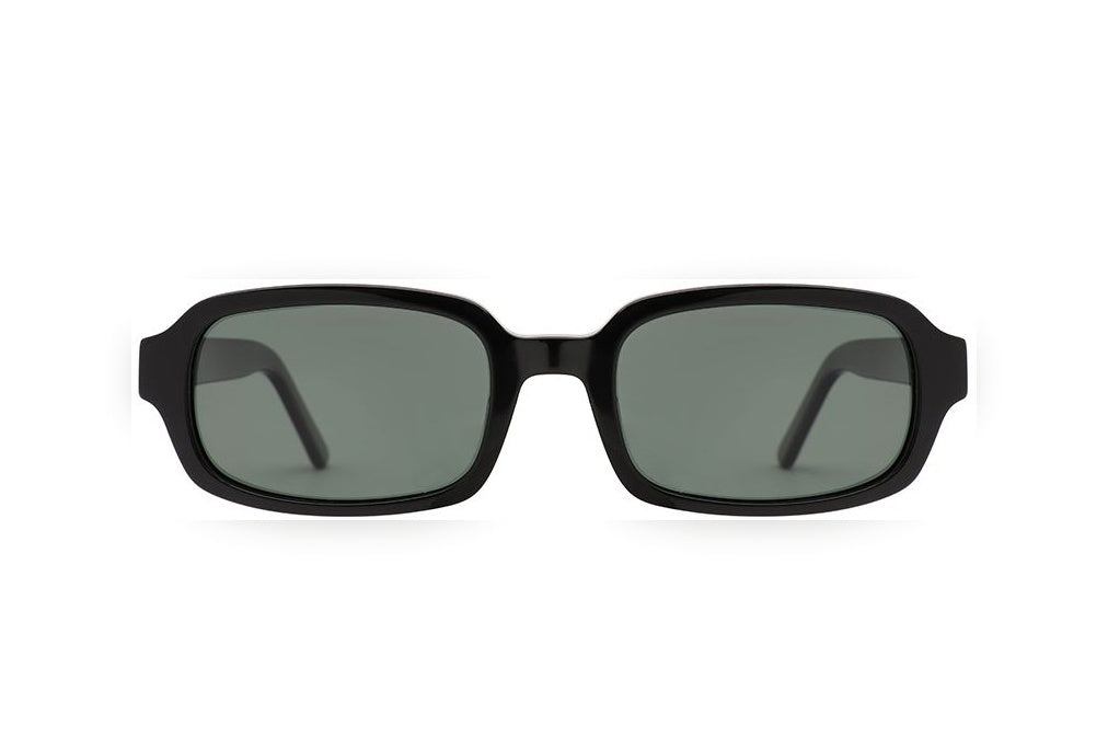 ADAAN black / brown polarized rectangle sunglasses, front view
