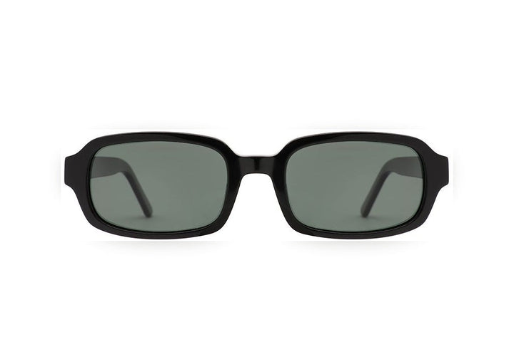ADAAN black / brown polarized rectangle sunglasses, front view