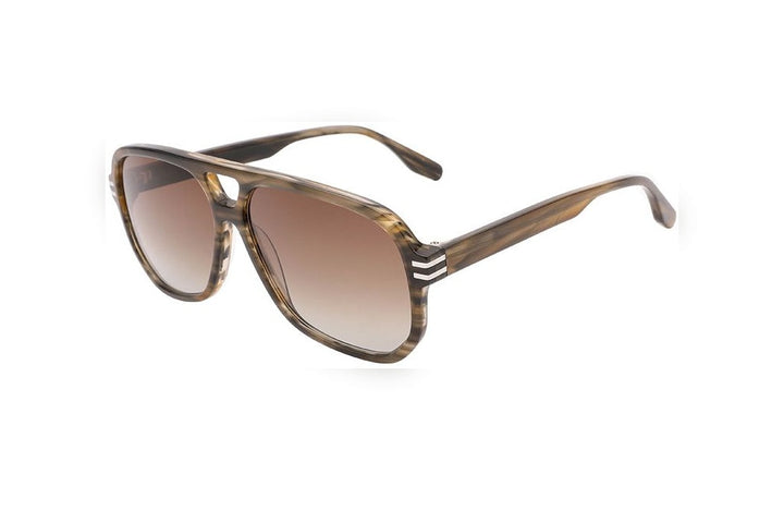 ADAEN l.brown stripe / brown polarized rectangle sunglasses, top view