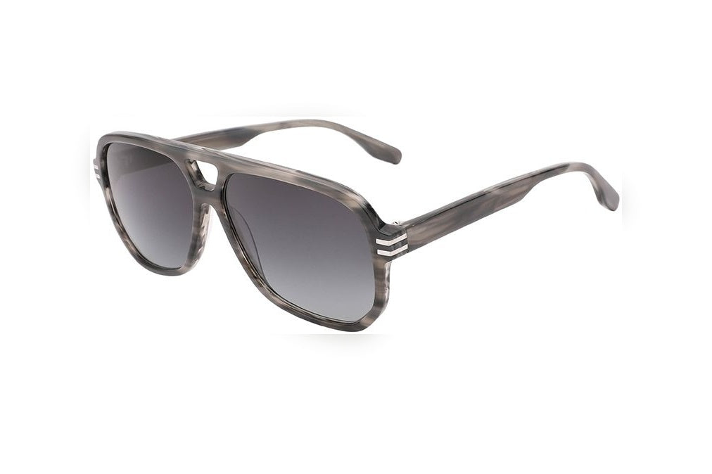 ADAEN grey stripe / grey polarized rectangle sunglasses, top view